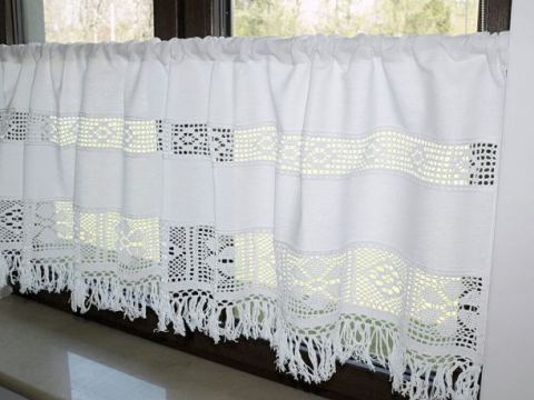 Zazdrostka 50x150 Arkadia - Biały - firana   1547  biała