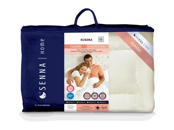 Kołdra - całoroczna - Classic 155x200 - antyalergiczna Inter Widex kremowa