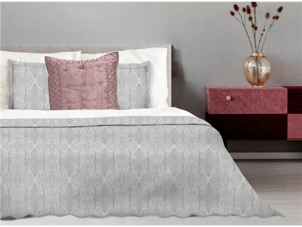 Narzuta Żakardowa - Popiel - 220x260 cm - Barok popielata - Greno