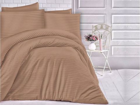 Jednobarwna pościel z satyny bawełnianej - 180x200 - Cizgili Cinnamon - cynamon Jednobarwna pościel z satyny bawełnianej - 180x200 - Cizgili Cinnamon - cynamon