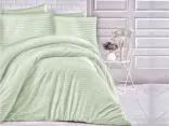 Jednobarwna pościel z satyny bawełnianej - 200x220 - Cizgili Mint - jasny miętowy