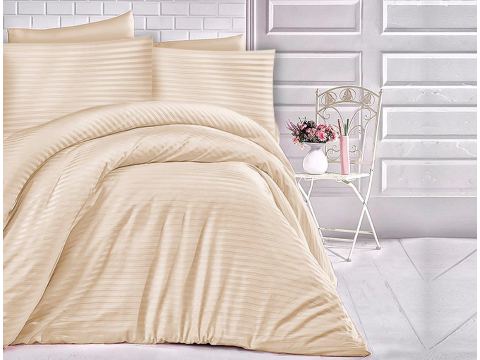Satyna bawełniana capuccino paski 160x200 Cizgili  Capuccino Satyna bawełniana capuccino paski 160x200 Cizgili  Capuccino