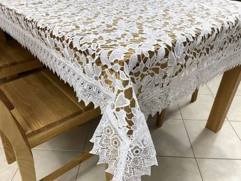 Dekoracyjny Obrus z gipiurą - 150x260 cm int 5004 Dekoracyjny Obrus z gipiurą - 150x260 cm int 5004