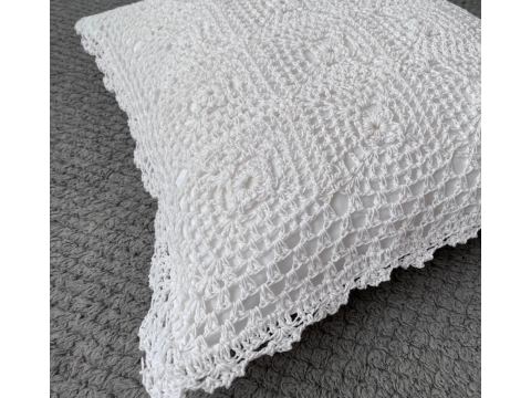 Poszewka szydełko ozdobna 40x40 biała 2078 biały 1 szt