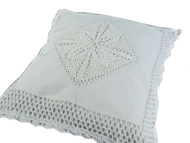Poszewka szydełko ozdobna 40x40 biała nr 7 biały 1 szt