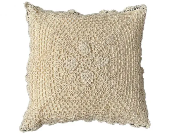 Poszewka szydełko ozdobna 40x40 beżowa 2079 1 szt