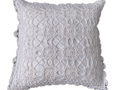Poszewka szydełko ozdobna 40x40 biała 8298 - 1 szt