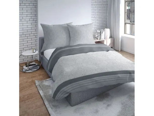 Pościel z flaneli - 220x200 - 2874 H srebrny ornament Detexpol