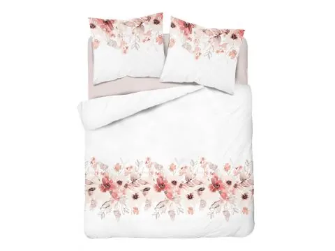 Pościel flanelowa 220x200 bordowe kwiaty