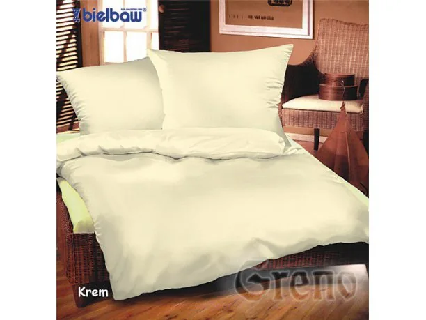 Komplet pościeli Bielbaw Jednobarwna Krem 220x200 greno
