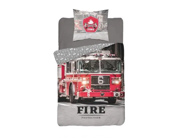 Pościel z bawełny 140x200 + 70x80 Fire 3629 A Holland holenderska dla młodzieży Straż pożarna