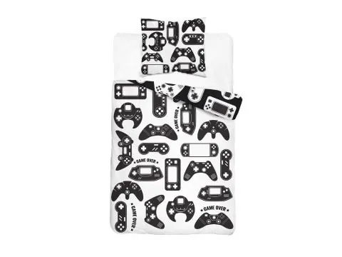 Pościel z bawełny 160x200 +70x80 Game Over 3633 A Holland holenderska dla dzieci