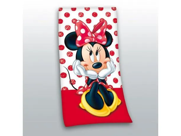 Ręcznik Plażowy licencyjny 70x140 cm Myszka Minnie STC 02 czerwony Disney