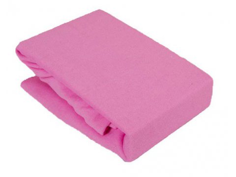 Prześcieradło Frotte z gumką ciemnoróżowe 60x120 Prześcieradło Frotte z gumką ciemnoróżowe 60x120
