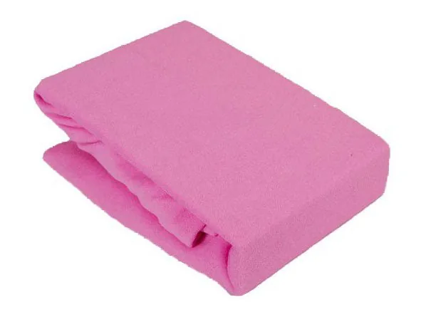 Prześcieradło Frotte z gumką ciemnoróżowe 60x120