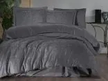 Pościel z satyny bawełnianej Jacquard 160x200 Hemera 1 Luxury Szary