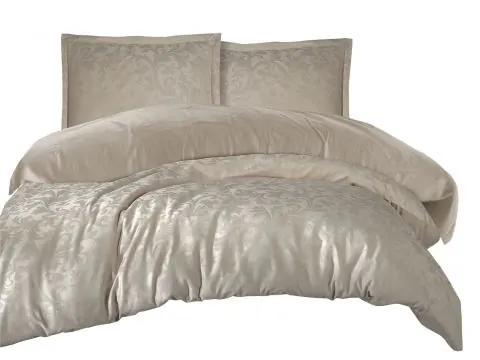 Pościel z satyny bawełnianej Jacquard 160x200 Payava 2 Luxury Jasny Beż