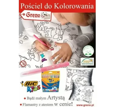 Pościel dziecięca do kolorowania z pisakami Girl 160x200 Greno