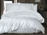 Eksklusywna Pościel z satyny bawełnianej Jacquard 220x200 Payava 1 Luxury Biały
