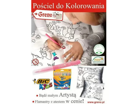 Pościel  z pisakami  dziecięca do kolorowania  Boy 160x200   Greno Pościel  z pisakami  dziecięca do kolorowania  Boy 160x200   Greno
