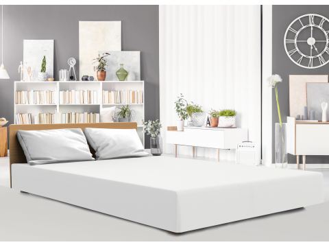 Prześcieradło Premium Jersey elastan 160x200 z gumką biały Luxury