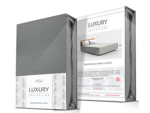 Prześcieradło Premium Jersey elastan 90x200 z gumką Popiel Luxury 59
