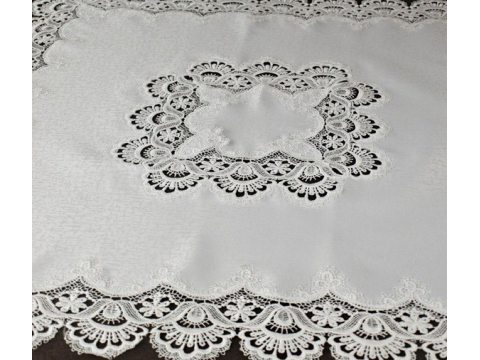 Obrus  z gipiurą 85x85  biały  8139