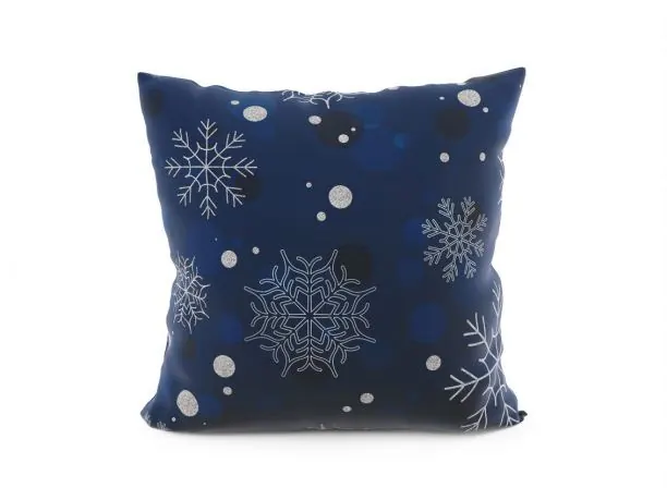 Dekoracyjna Poszewka Świąteczna 40x40 granatowe gwiazdki Velvet int 004 gr boże narodzenie - 1 szt
