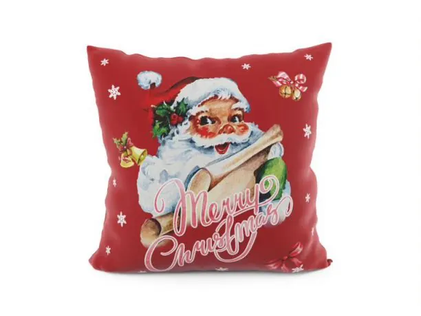 Dekoracyjna Poszewka Świąteczna 40x40 Merry Christmas Velvet int 026 czerwona boże narodzenie - 1 szt