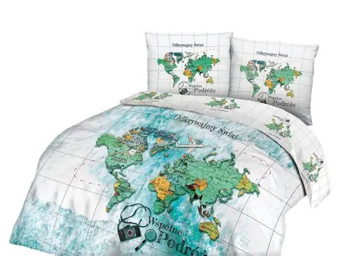 Pościel bawełniana -220x200 - Odkrywajmy świat - 61500/1