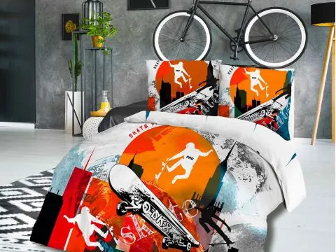 Pościel z bawełny -140x200 +70x80 - Skate - 61507/1