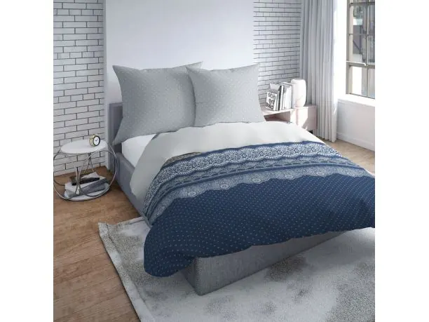 Pościel z flaneli - 220x200 - 3645 B niebieska Detexpol
