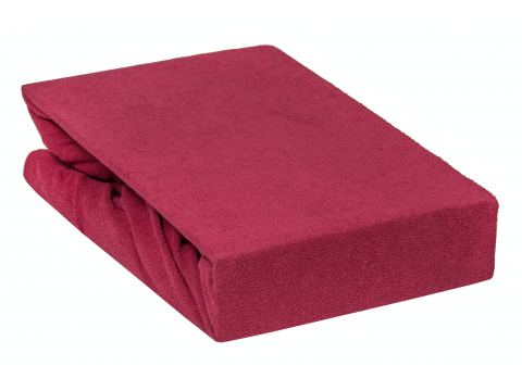 Prześcieradło Frotte z gumką bordo 160x200     018