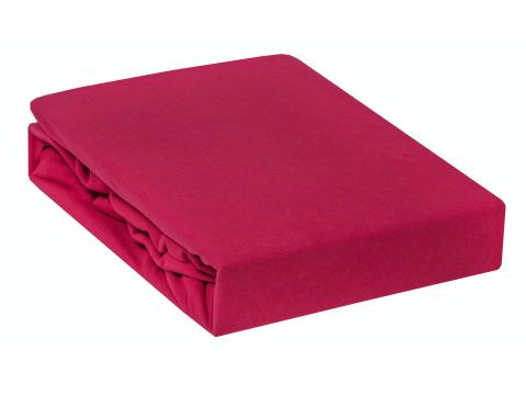 Prześcieradło Jersey z gumką bordo 90x200    018