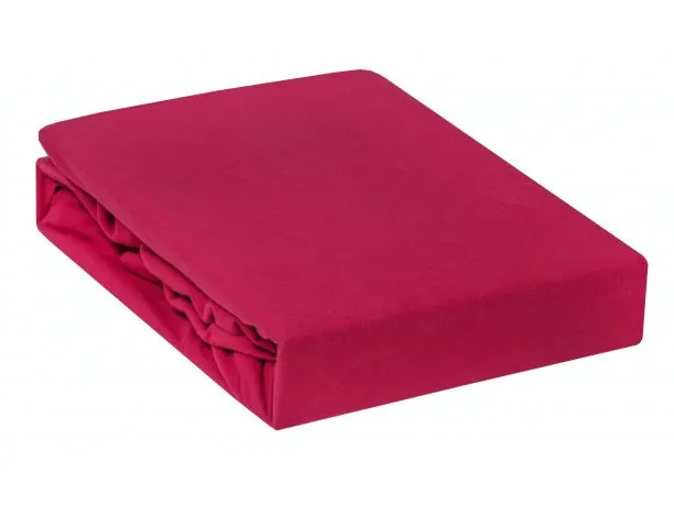 Prześcieradło Jersey z gumką bordo 90x200 018