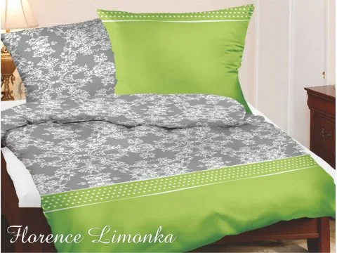 Pościel satynowa Greno Gold Line Florence limonka 160x200