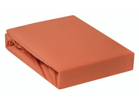 Prześcieradło Jersey z gumką ceglaste 120x200   025