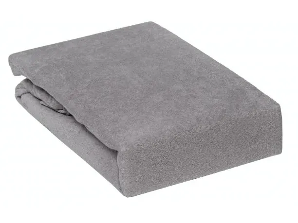 Prześcieradło Frotte z gumką ciemny popiel - 160x200 - 034 c