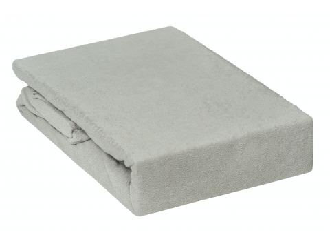 Prześcieradło Frotte z gumką popielate 160x200       034 j  - Jasny Popiel