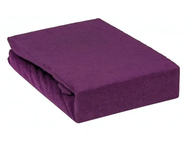 Prześcieradło Frotte z gumką Fiolet ciemny - 160x200 - 037 śliwka