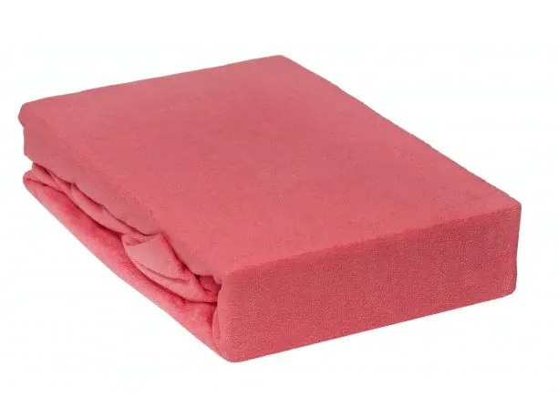 Prześcieradło Frotte z gumką - Koral - 180x200 - koralowe - 038