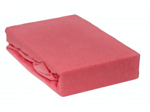 Prześcieradło Frotte z gumką - Koral -  160x200 - koralowe  - 038 Prześcieradło Frotte z gumką - Koral -  160x200 - koralowe  - 038