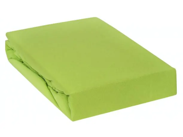 Prześcieradło Jersey z gumką 220x200 zielone jabłuszko 036