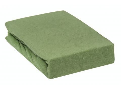 Prześcieradło Frotte z gumką 140x200 Ciemna Oliwka  032