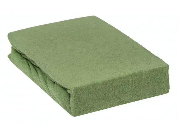 Prześcieradło Frotte z gumką 160x200 Ciemna Oliwka 032