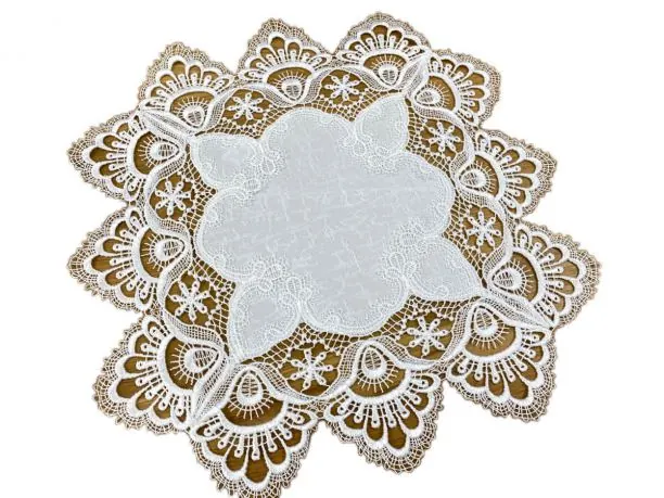 Serwetka z gipiurą 40x40 jasny krem 8139 do koszyczka