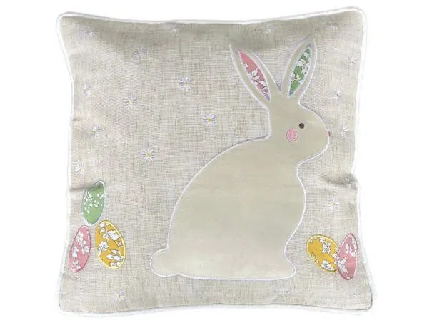 Poszewka świąteczna 40x40 Zajaczek len int 0255 Wielkanocna 1 szt