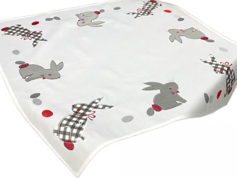 Bieżnik świąteczny 85x85 dwa zajączki int 055 wielkanoc