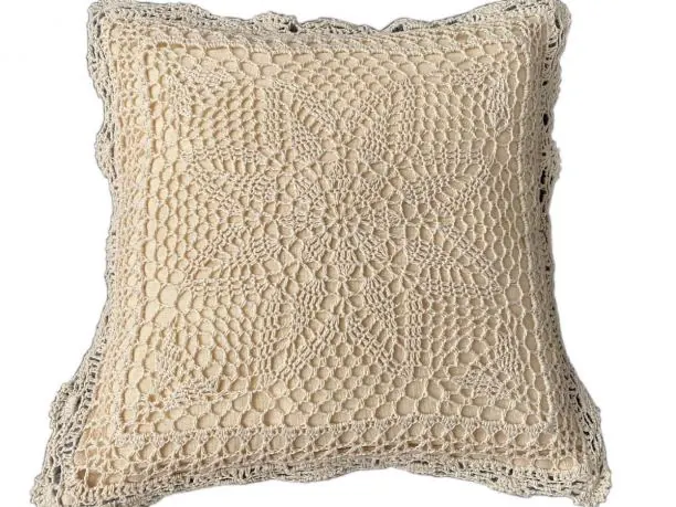 Poszewka szydełko ozdobna 40x40 beżowa nr 01 1 szt