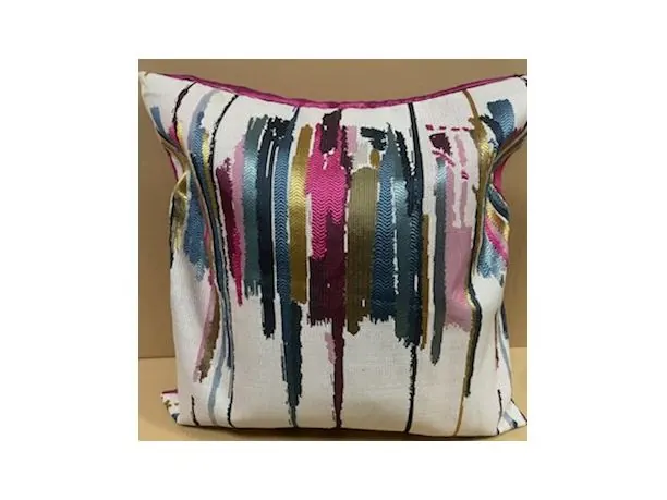 Poszewka dekoracyjna 40x40 różowe paski- 1 szt 031/3 róż